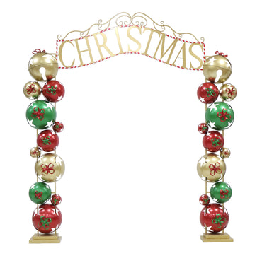 Large Christmas Metal Arch Stacked Nut bells
