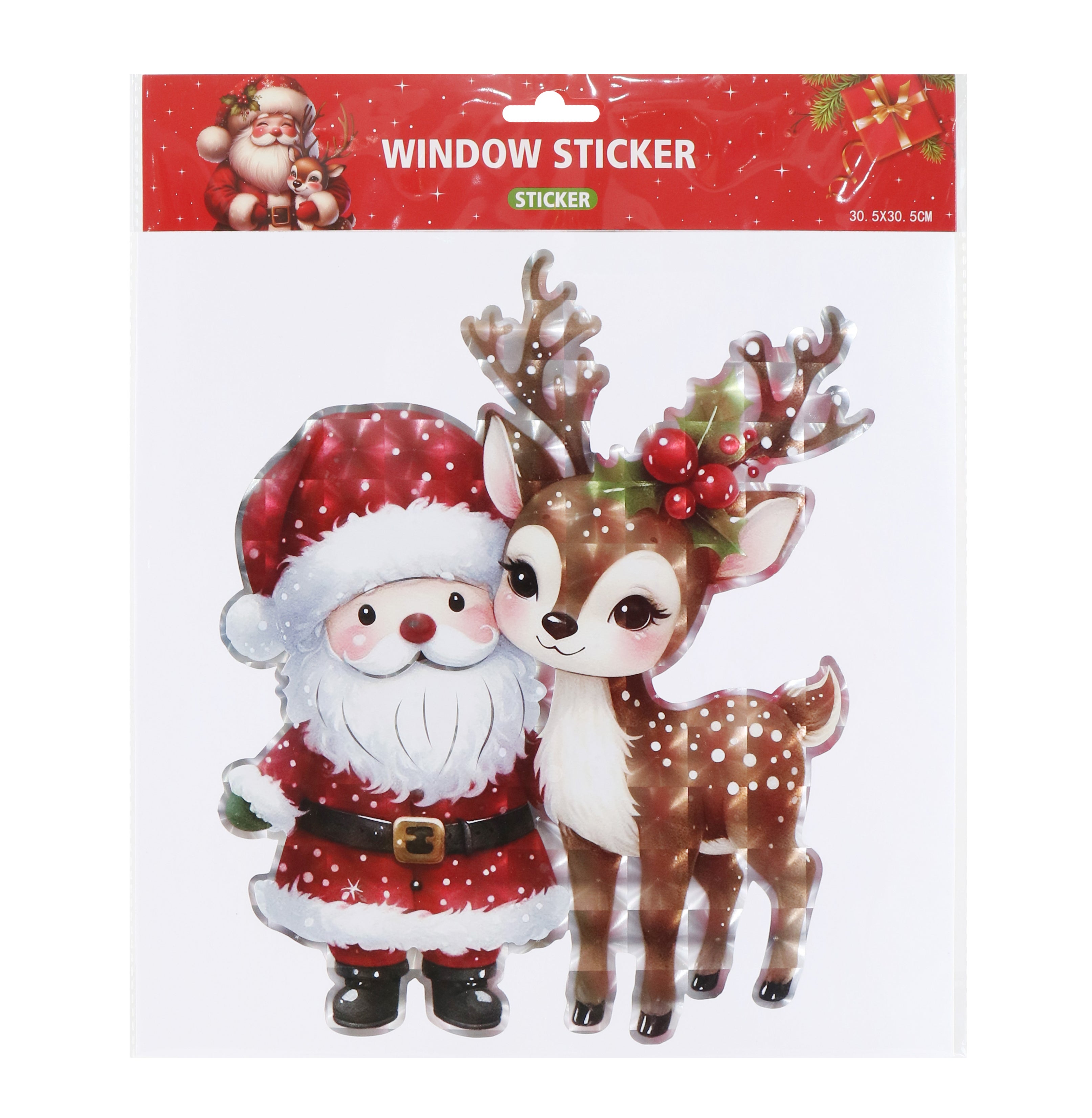 Window Cling Santa Laser Asst
