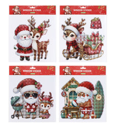 Window Cling Santa Laser Asst
