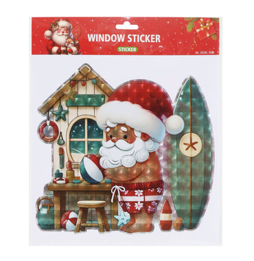Window Cling Santa Laser Asst