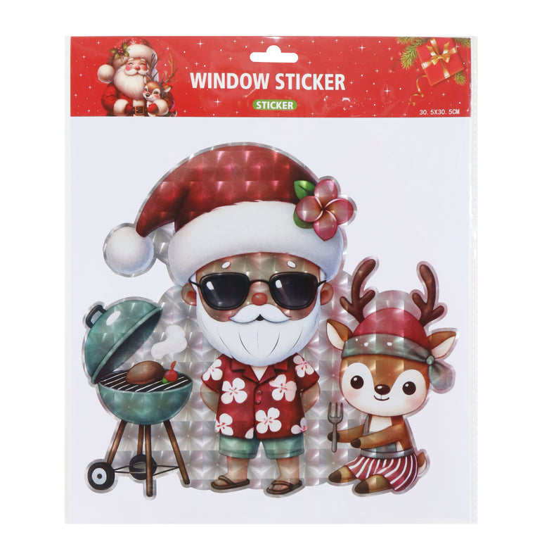 Window Cling Santa Laser Asst