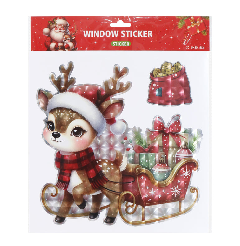 Window Cling Santa Laser Asst