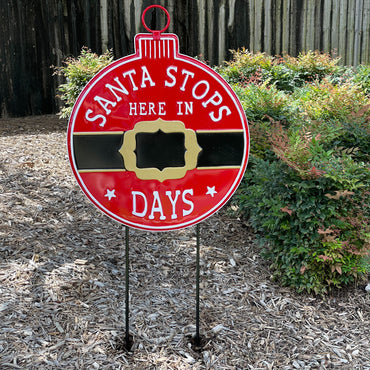 Santa Stop Countdown Yard Stake