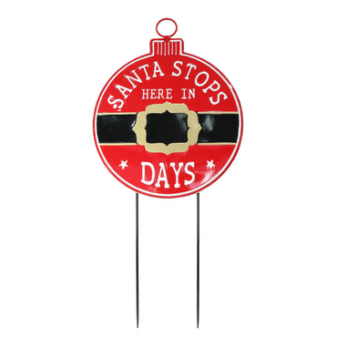 Santa Stop Countdown Yard Stake