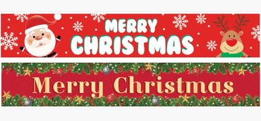 Merry Christmas Yard Banner 300x50cm Asst