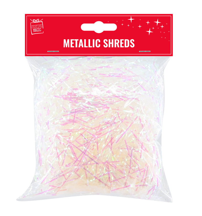 Metallic Christmas Hamper Shreds 25gm Asst