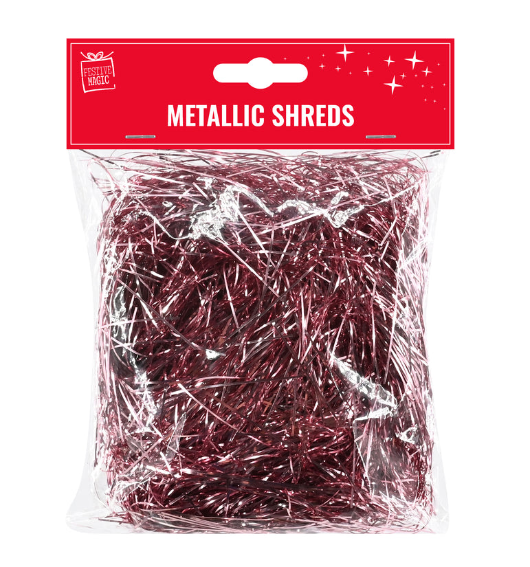 Metallic Christmas Hamper Shreds 25gm Asst