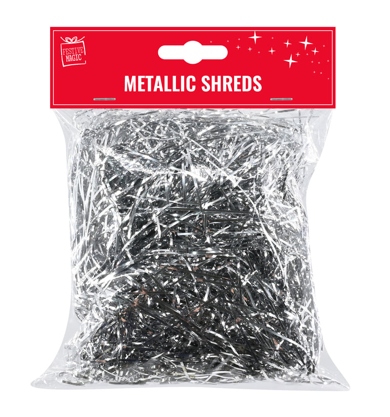Metallic Christmas Hamper Shreds 25gm Asst