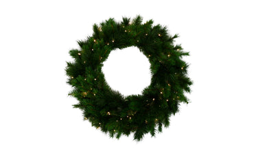 New York Spruce Wreath PRE LIT 76cm