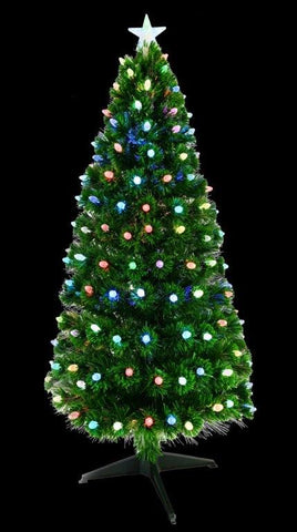 LED Fibreoptic Pinecones Christmas Tree 150cm