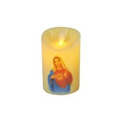 Pillar Candle Nativity Printed