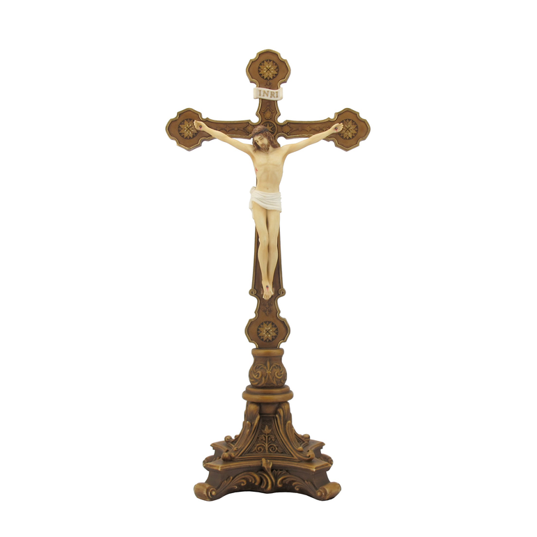 Standing Crucifix Baroque Design