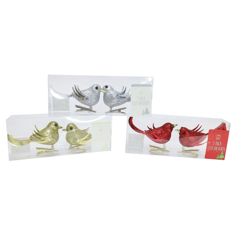Clip-On Glitter Bird Decoration