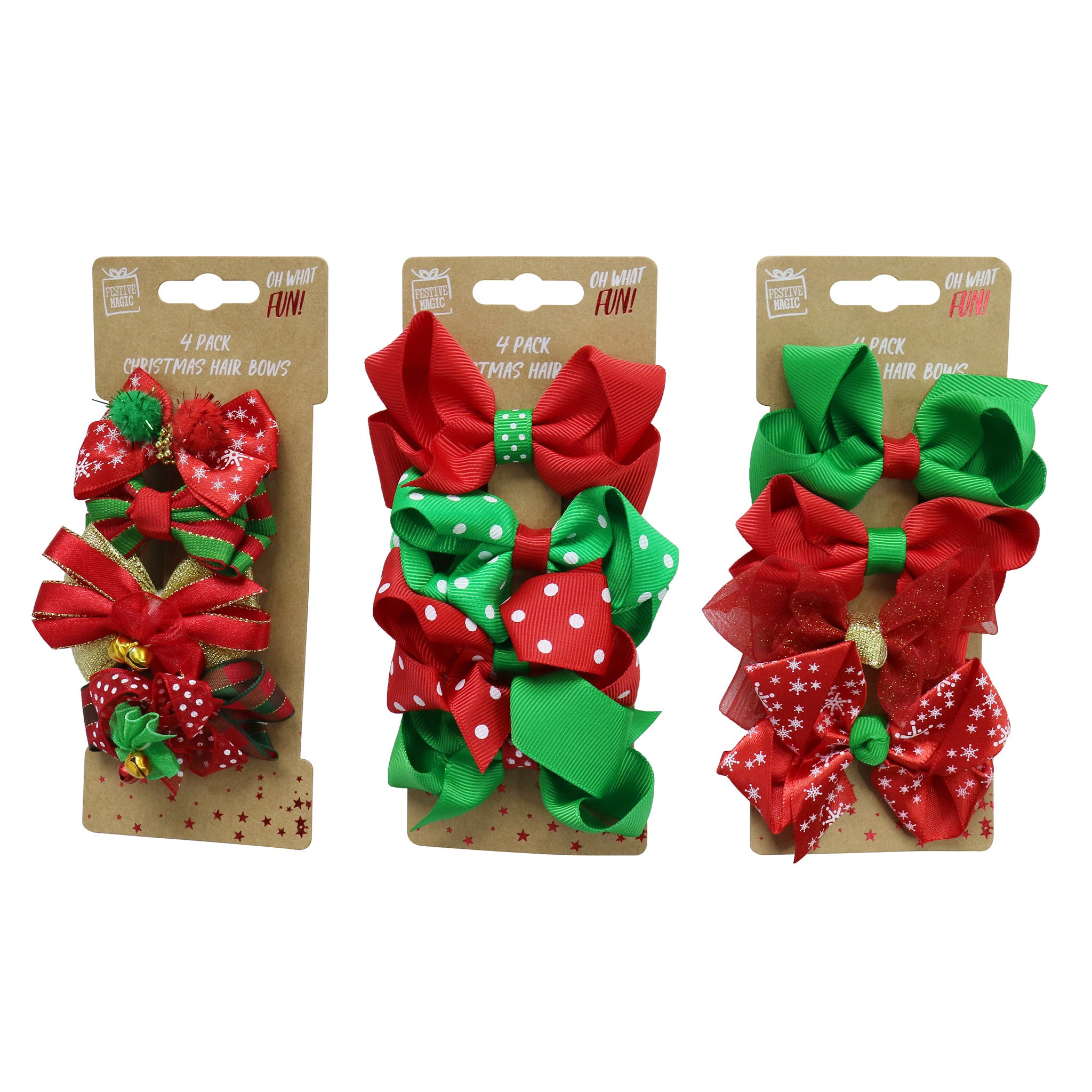 Hair Clip with Ribbon Bows (4 pack)