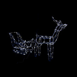 Solar LED Sleigh With Reindeer