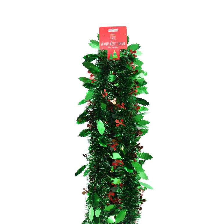 Deluxe Holly Tinsel (2m)