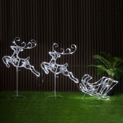 Sleigh with Leaping Reindeers