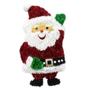 Tinsel Waving Santa Plaque