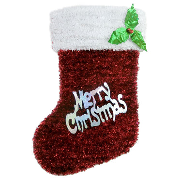 Tinsel Stocking Plaque