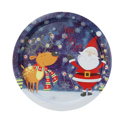 Xmas Round Tray Metal