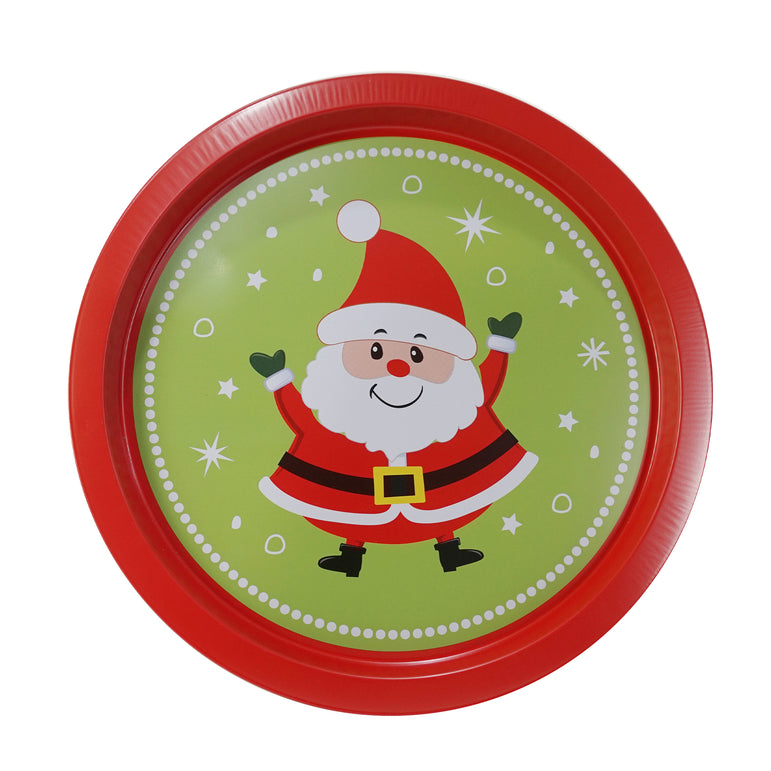 Xmas Round Tray Metal