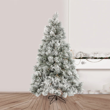 8ft/2.4m Flocked Snow Christmas Tree