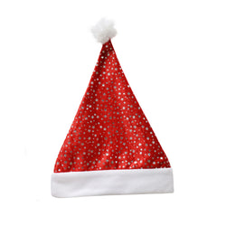 Santa Hat Velvet Silver Foiled