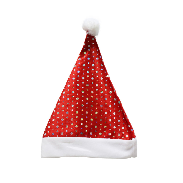 Santa Hat Velvet Silver Foiled