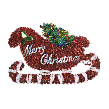 Tinsel Sleigh Plaque