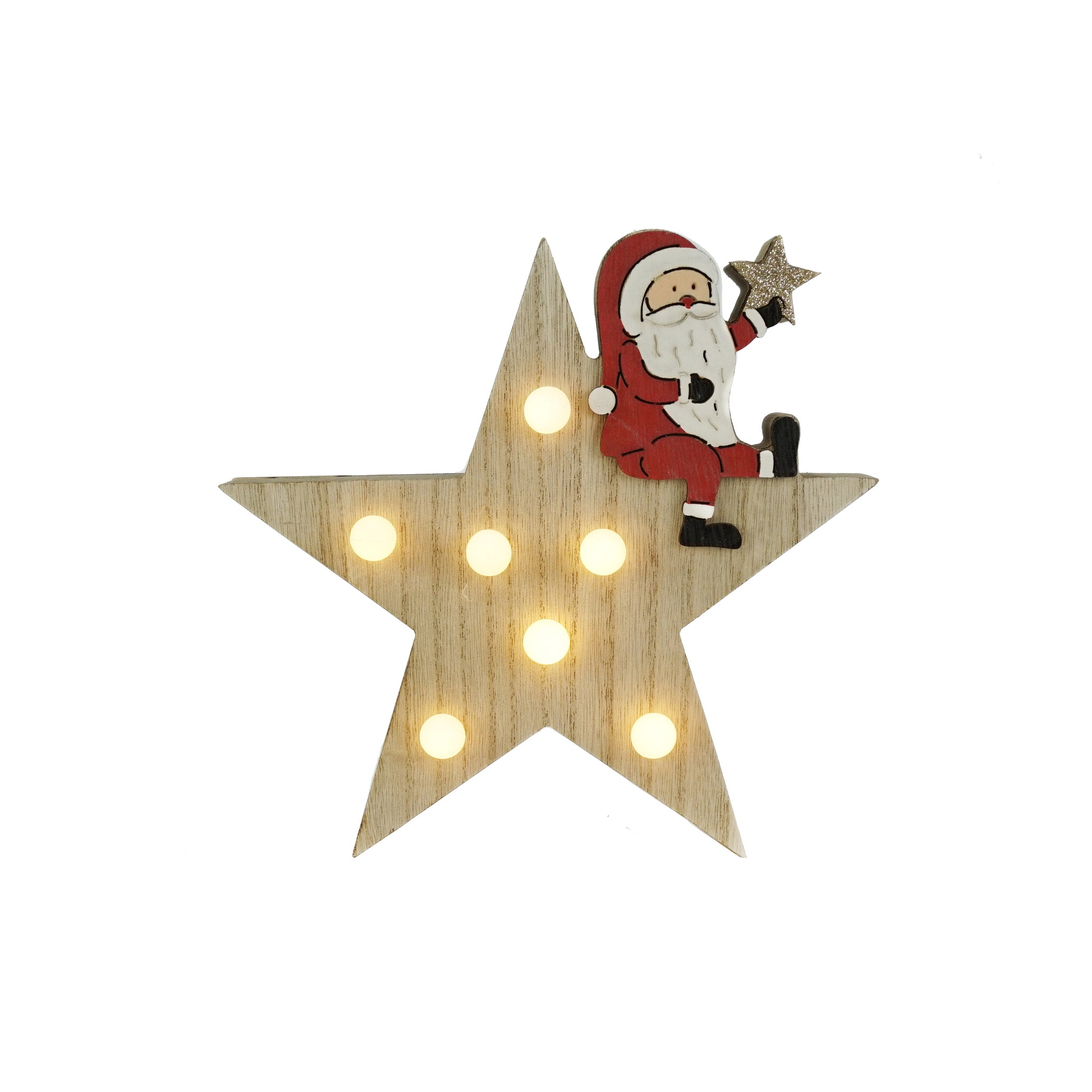 Light Up MDF Star Santa