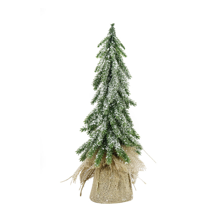 Glitter Snow Leaf Table Tree (38cm)