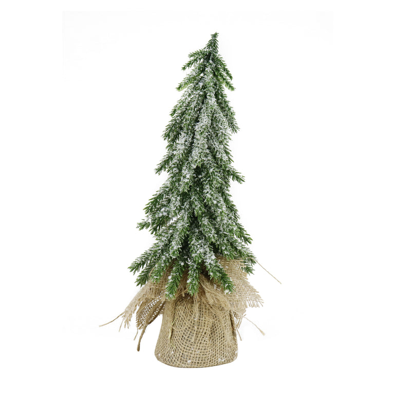 Glitter Snow Leaf Table Tree (38cm)