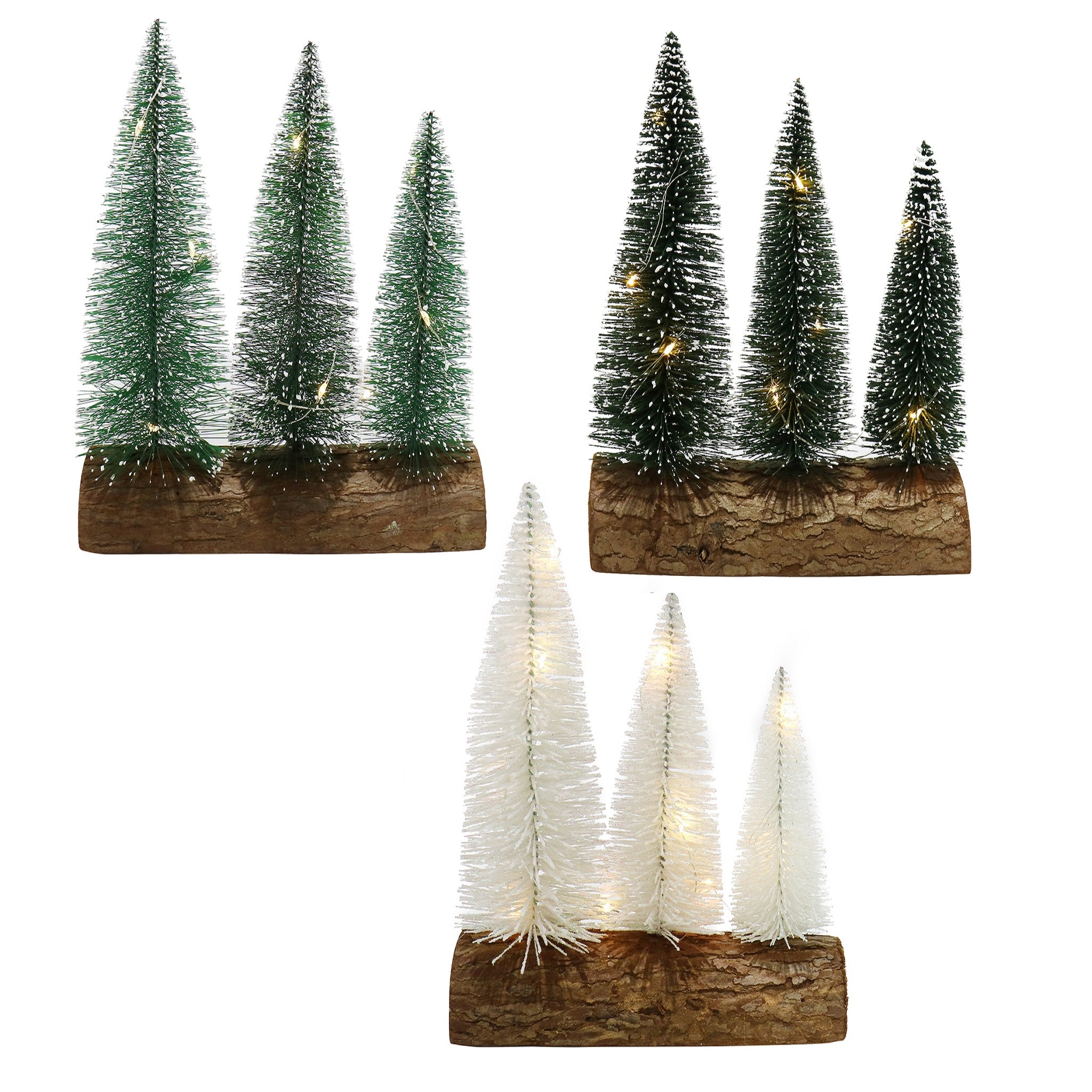 Light Up Snowy Bristle TreeS