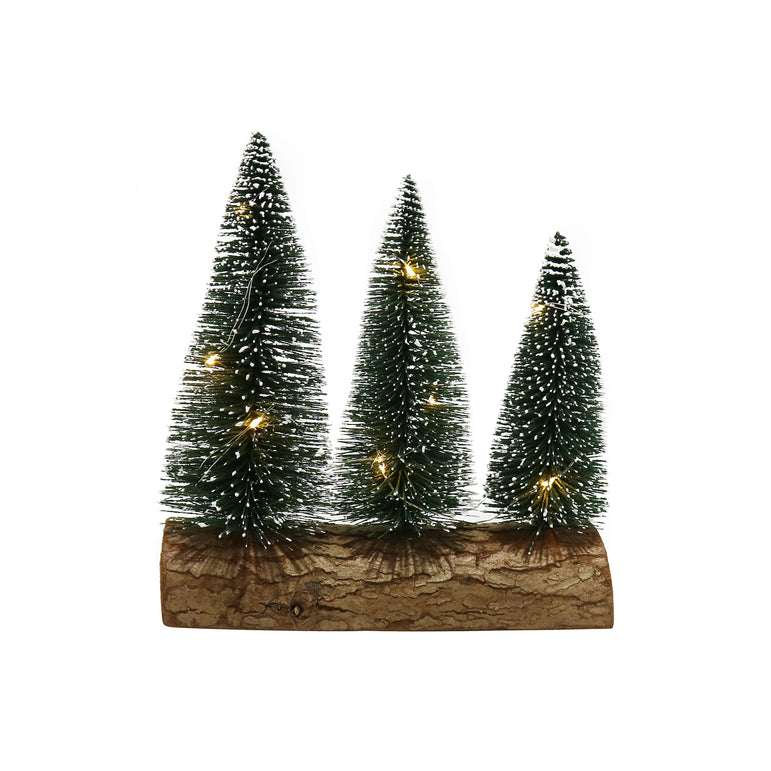 Light Up Snowy Bristle TreeS