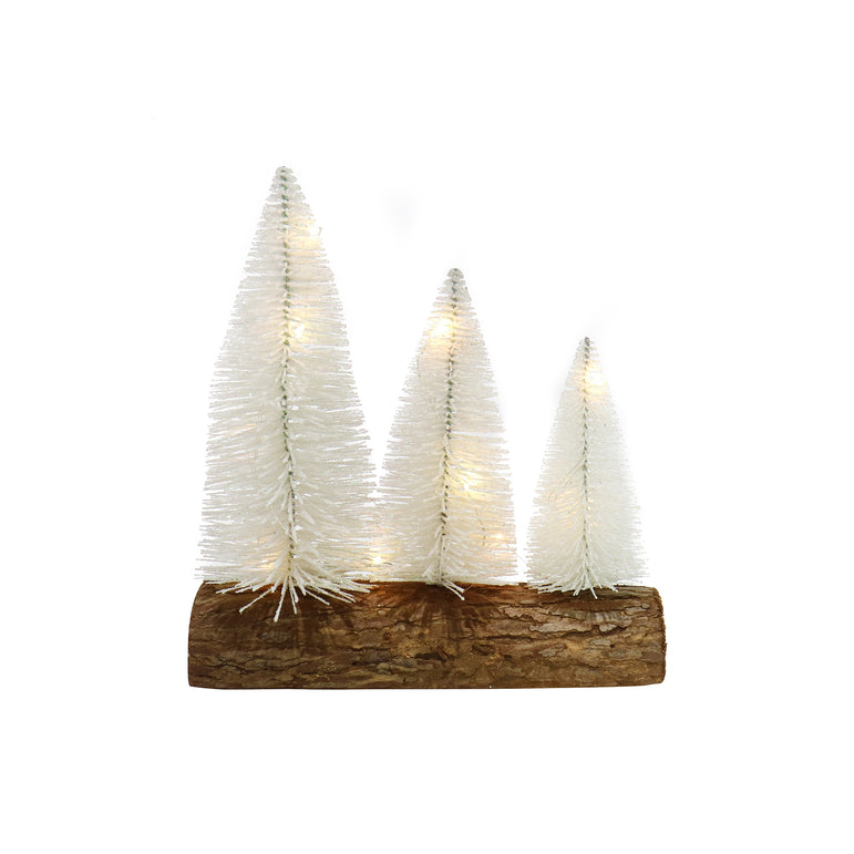 Light Up Snowy Bristle TreeS