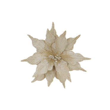 Clip Burlap Poinsettia