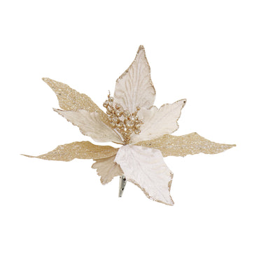 Poinsettia Champ Clip (Glitter)