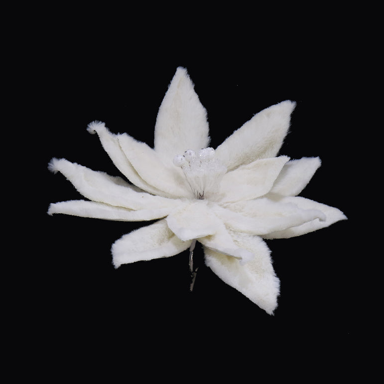 Poinsettia Clip Cream Plush