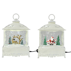 Glitter Swirl Musical White Lantern