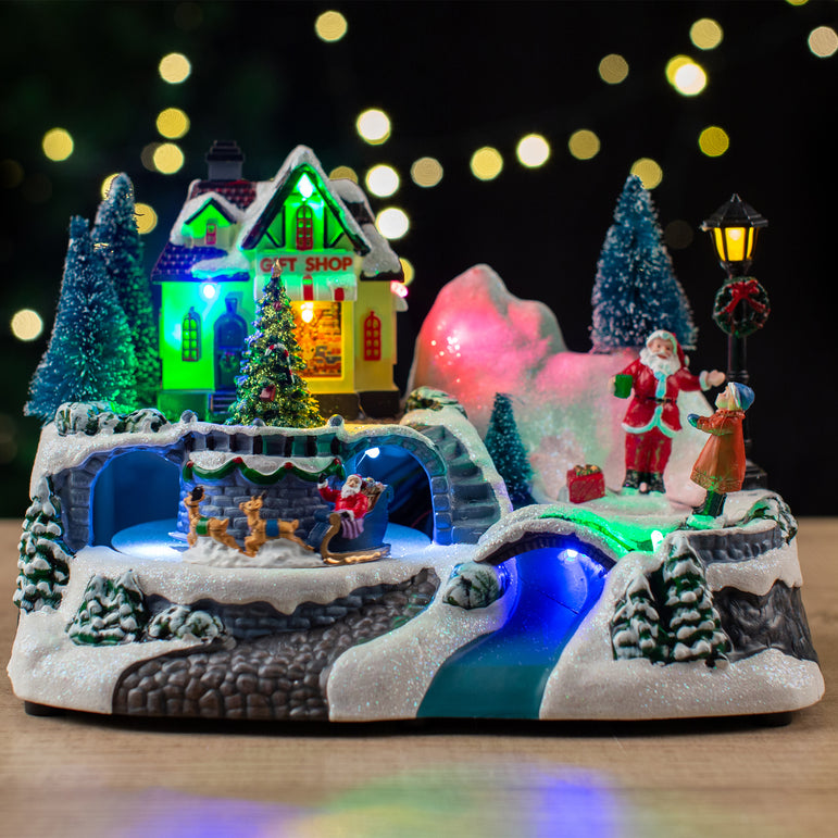 Musical Christmas Village Scene
