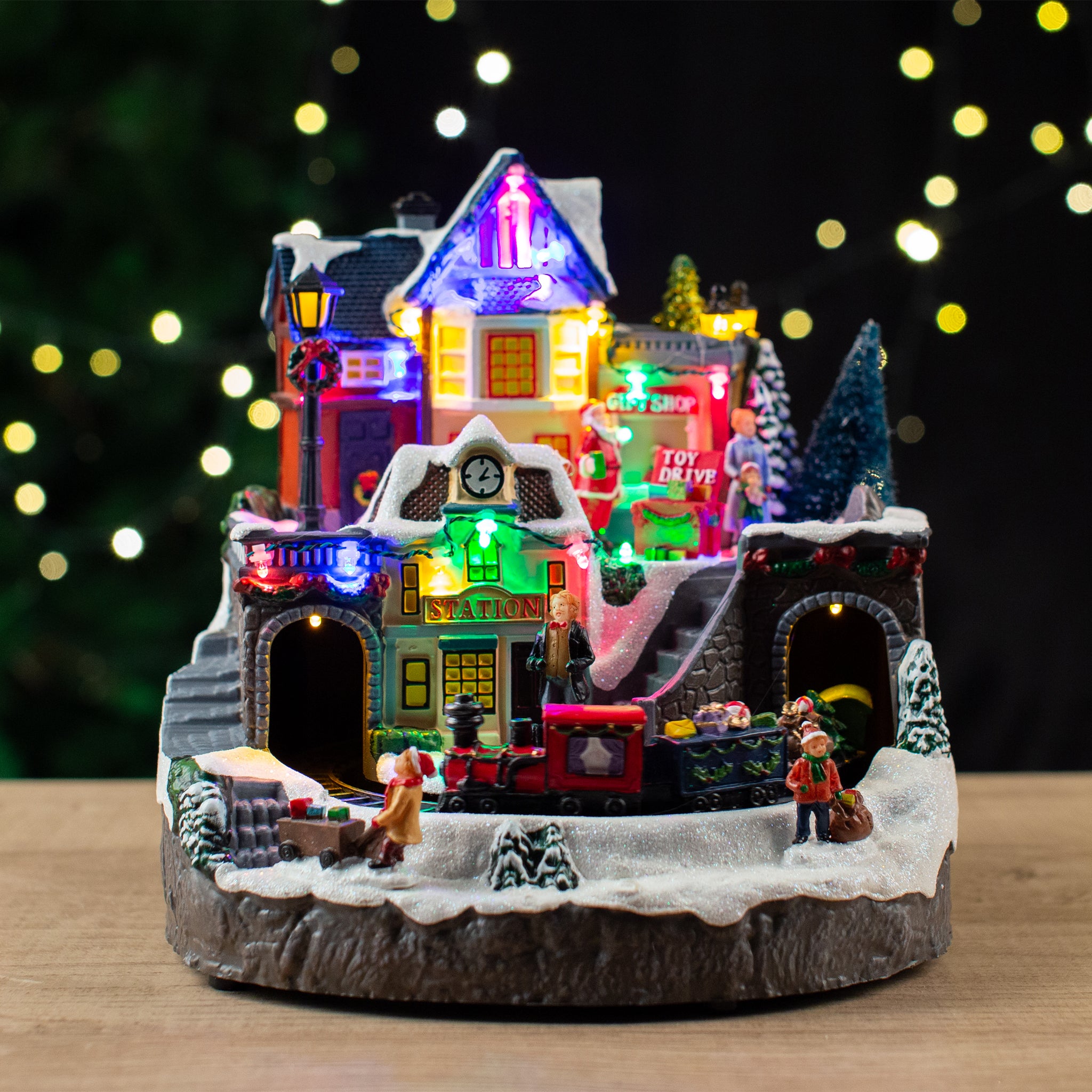 Musical Christmas Village Scene