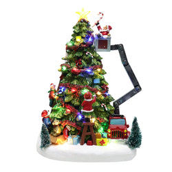LED Musical Santa in a Crane Scene
