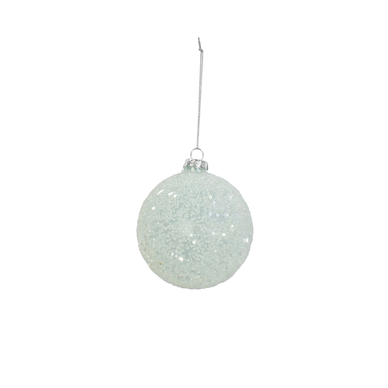Icy Bead Glass Bauble