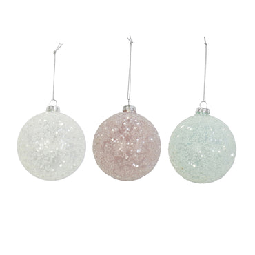 Icy Bead Glass Bauble