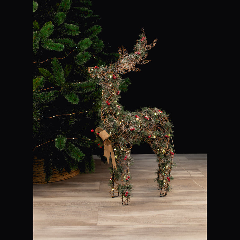 LED Pine Tips Standing Reindeer