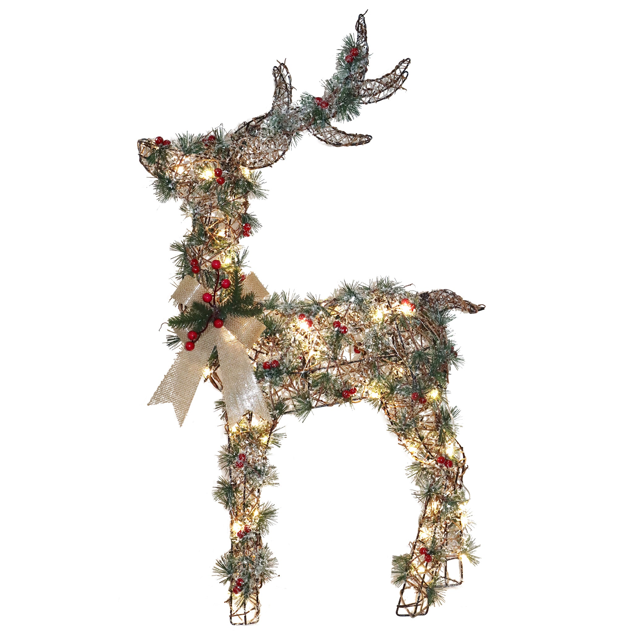 LED Pine Tips Standing Reindeer