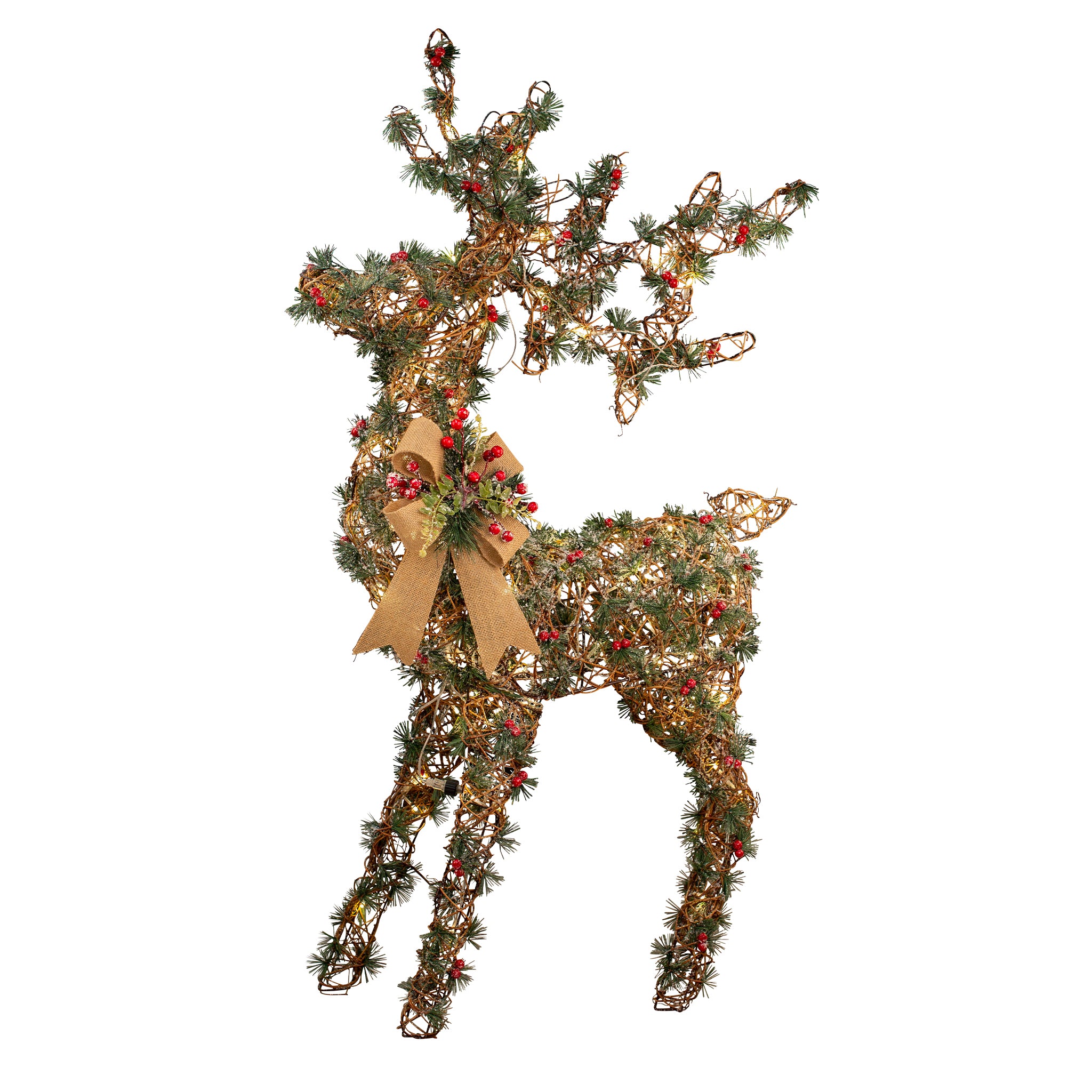 LED Pine Tips Standing Reindeer