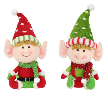 Sitting Elf Big Head Fleecy