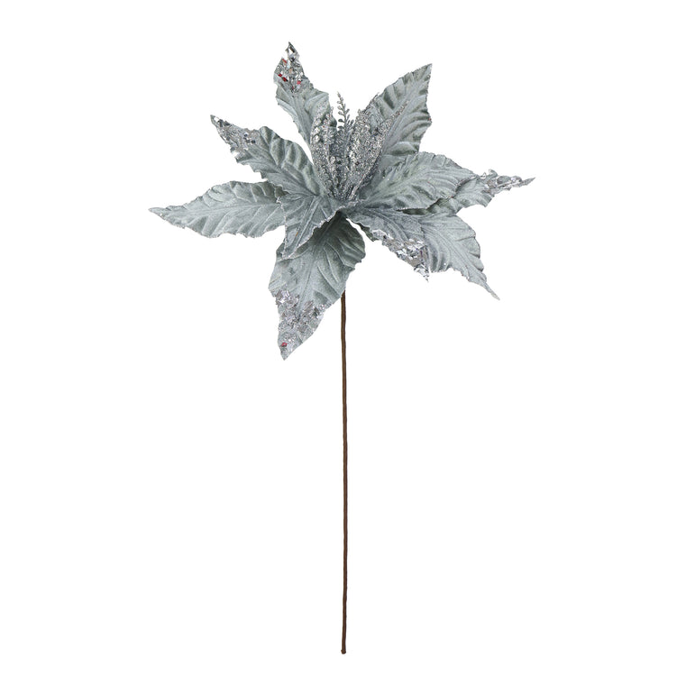 Velvet Poinsettia Stem Sequins
