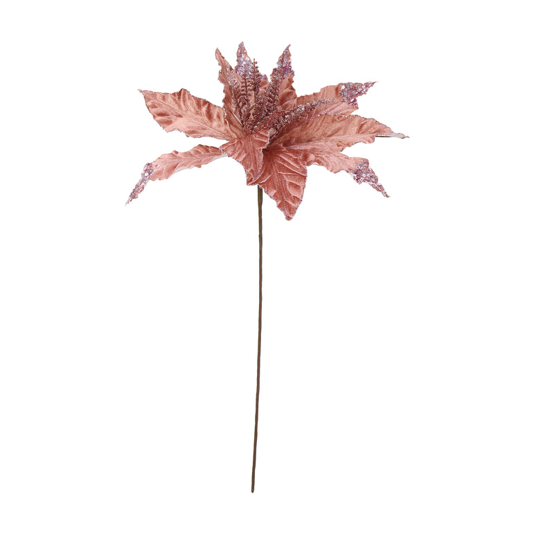Velvet Poinsettia Stem Sequins